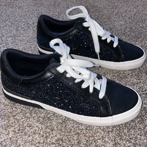 Black sparkling tennis shoes - 8.5